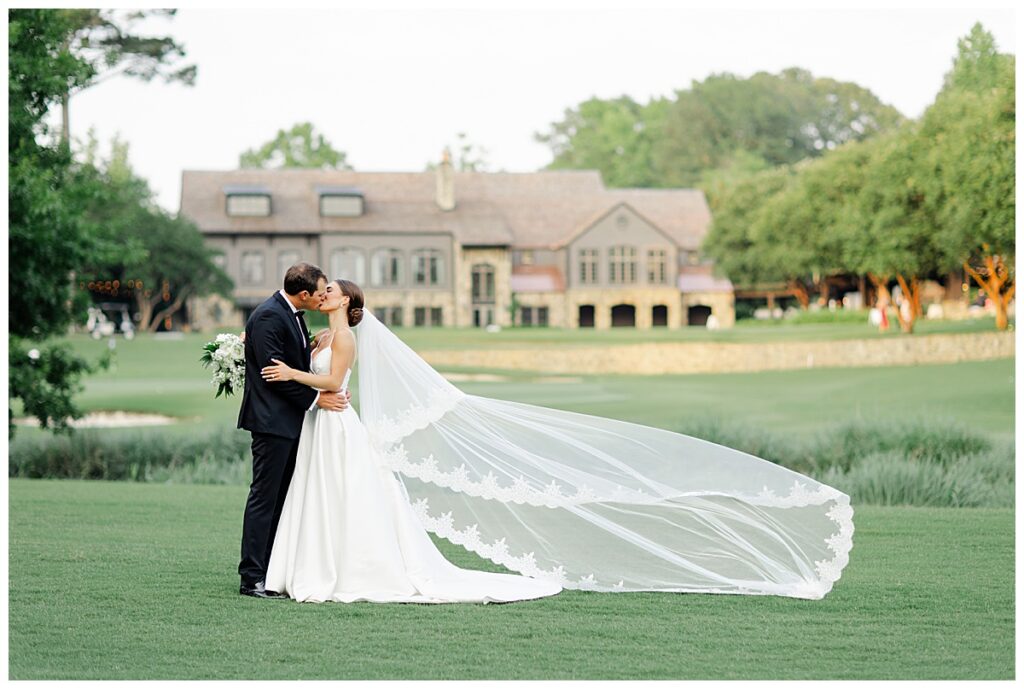 bride and groom sunset portrait at moores mill club