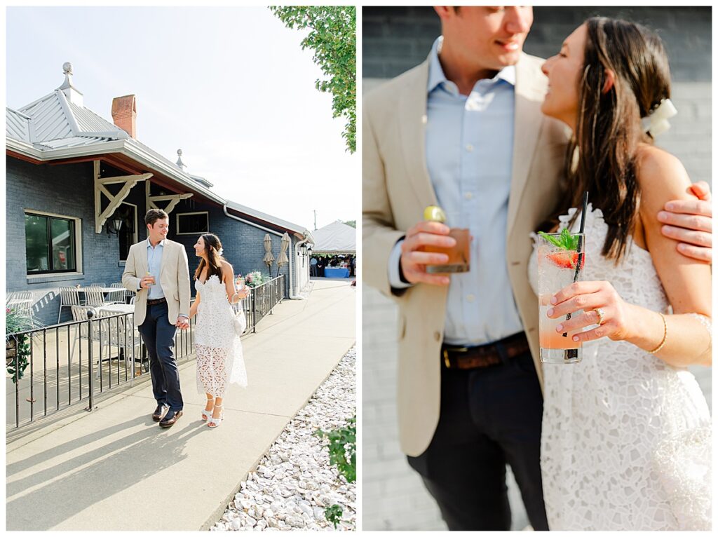 bride and groom portraits at their rehearsal dinner