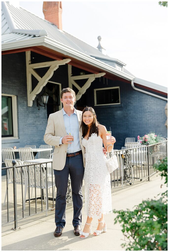 bride and groom portraits at their rehearsal dinner