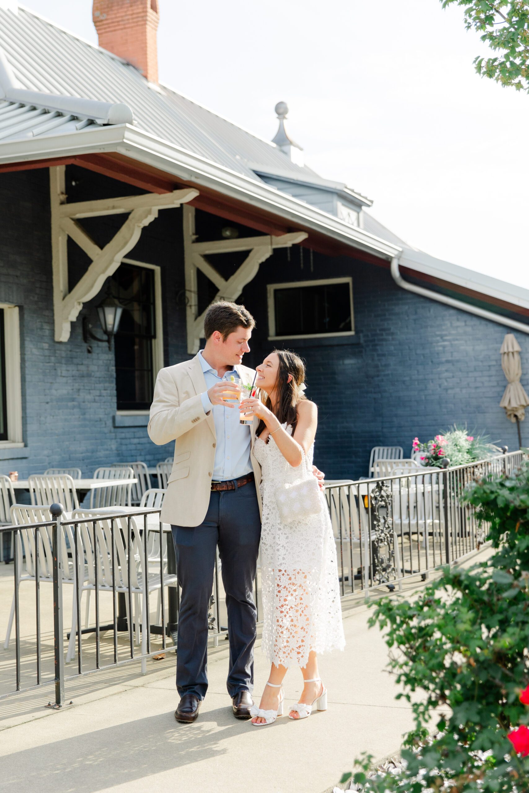 Bride and groom portraits at their rehearsal dinner in Auburn AL