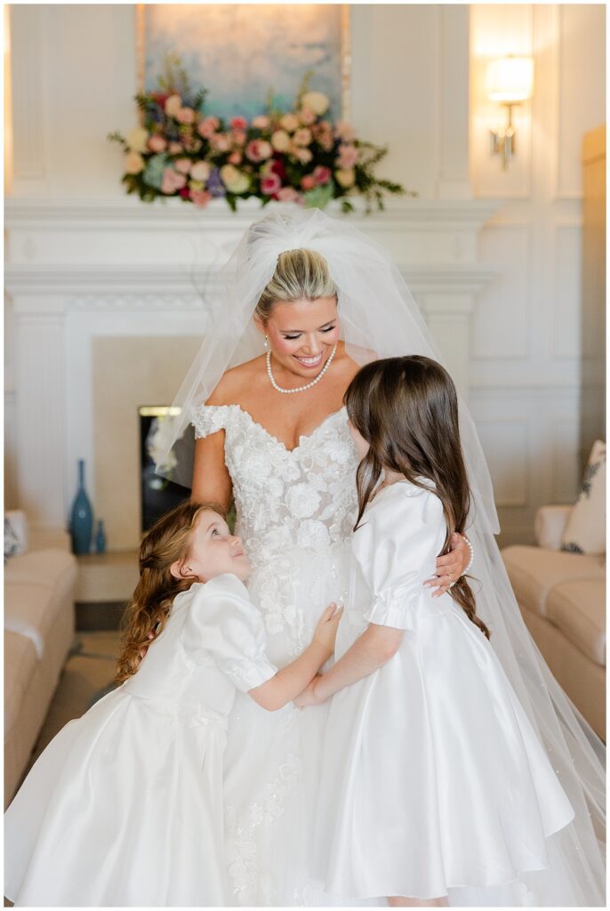 Bride with her flower girls