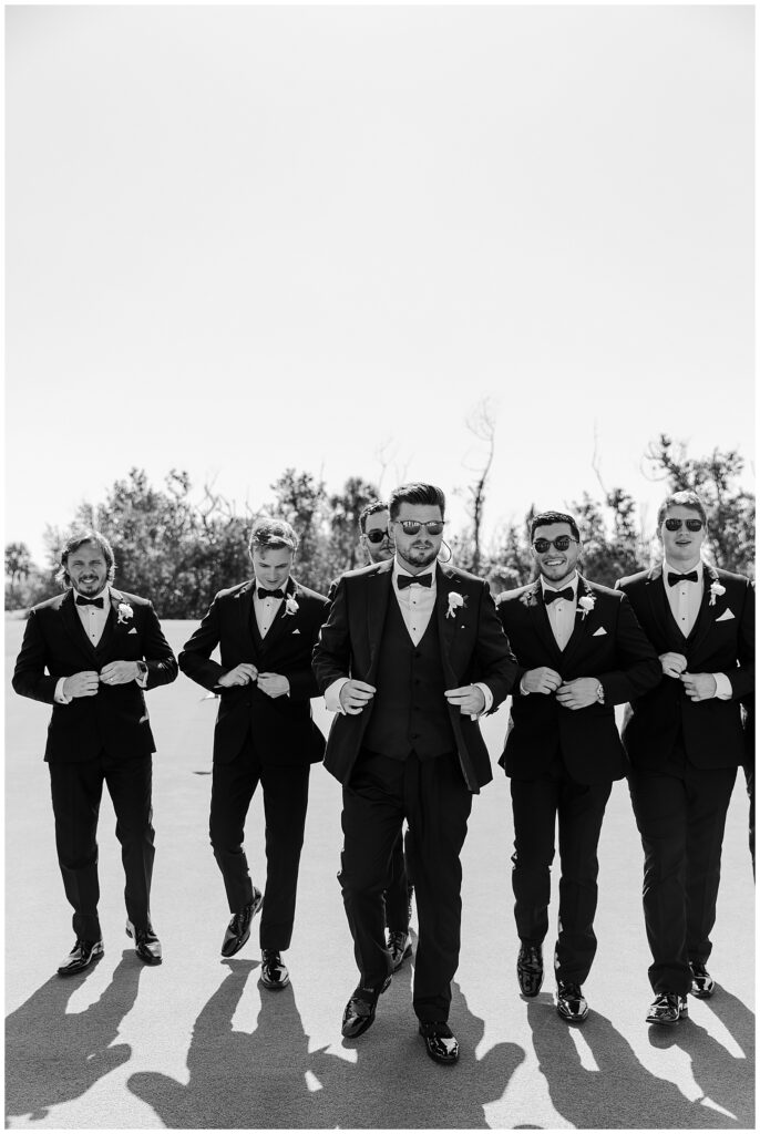 Groom and groomsmen in Captiva FL